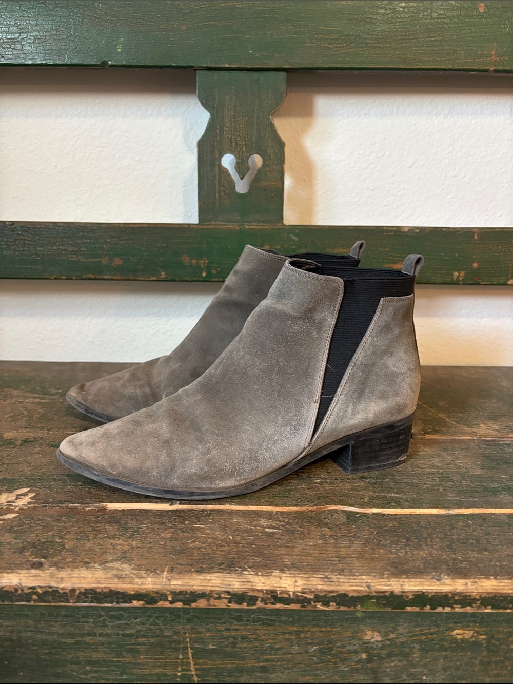 Marc Fisher Women's Gray Suede Chelsea Ankle Booties